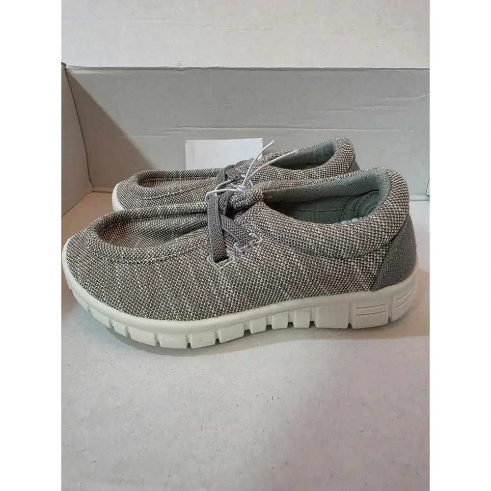 US Sports Toddler Boys Slip On Canvas Loafers Taupe Grey Size 11T NWT